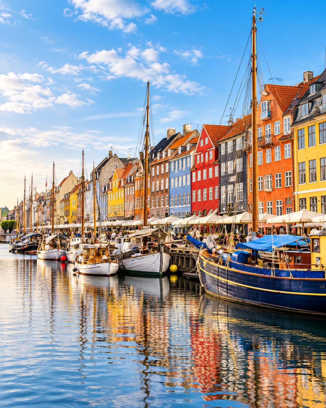 Copenhagen Nyhavn colorful canal waterfront and historic boats